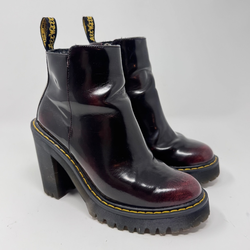 Dr. Martens Magdalena heeled ankle boots in cherry red, women’s  US 5 / EU 36